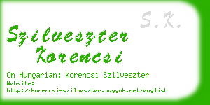 szilveszter korencsi business card